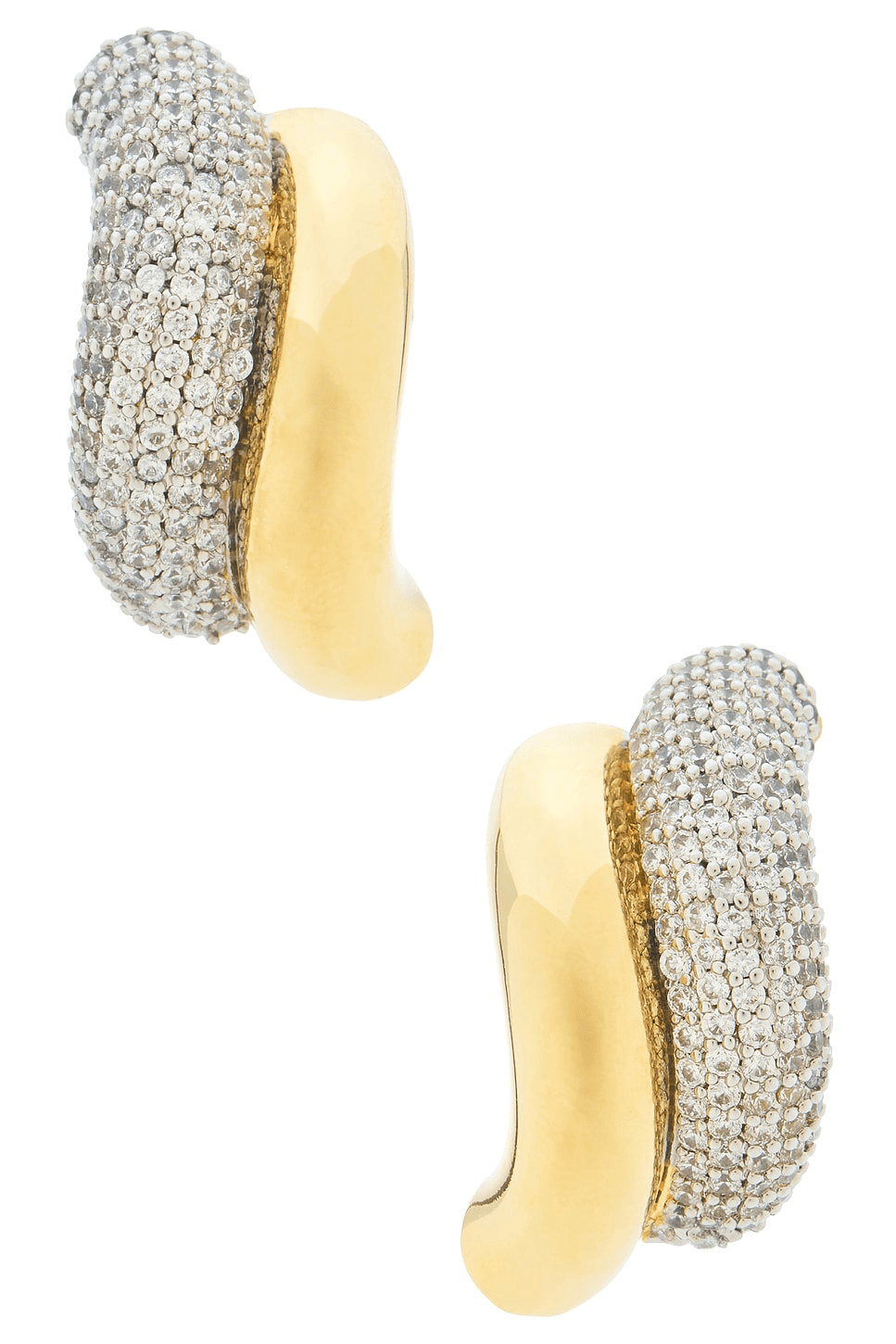 Pavé Two Tone Torsade Stud Earrings - Image 1