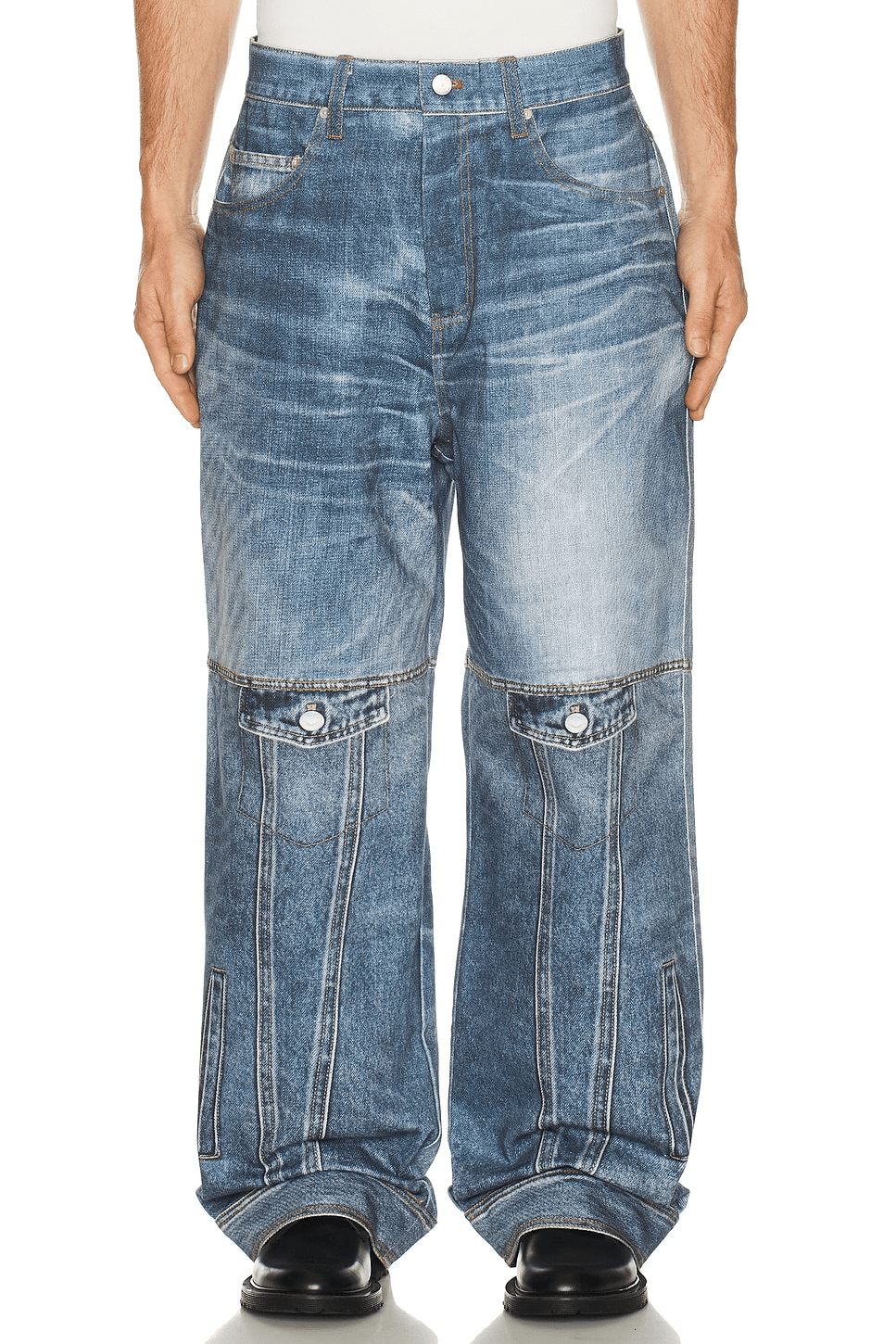Custom-Like Printed Denim Pants - Image 1