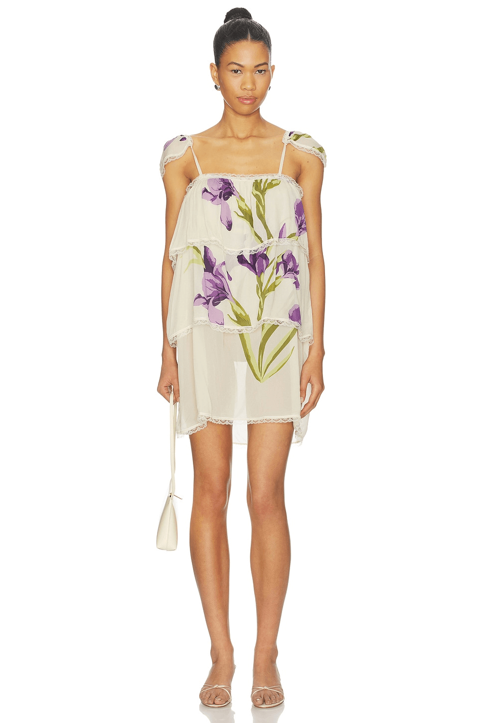 Tiered Sheer Mini Dress - Image 1