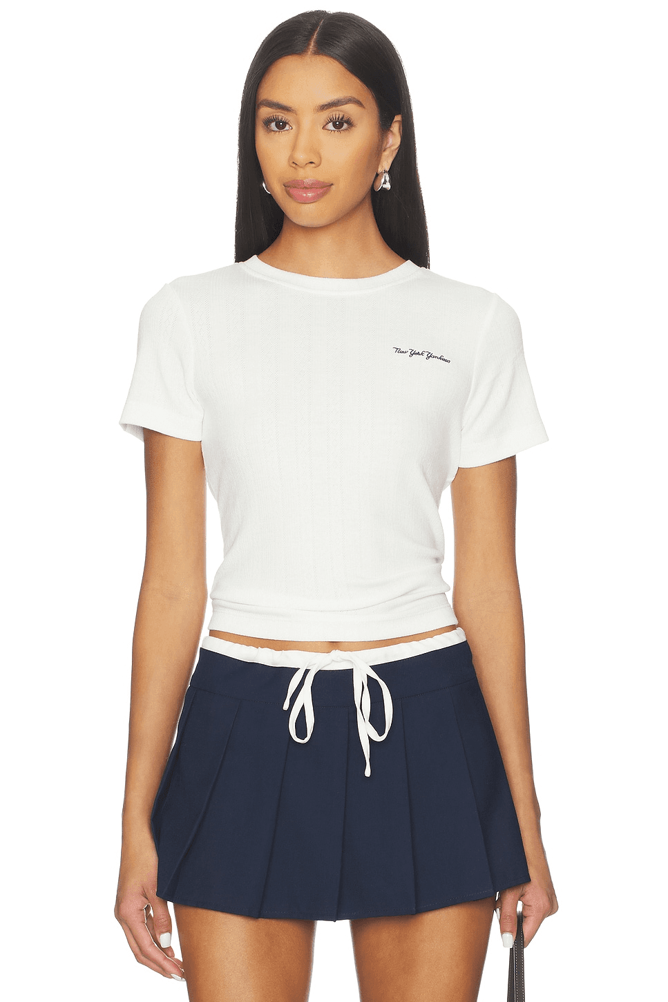 x REVOLVE Yankees Pointelle Baby Tee - Image 1