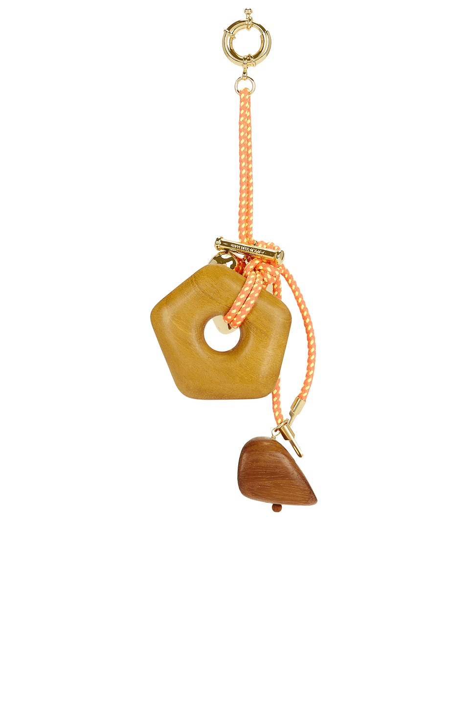 Wood & Gold Charms Rope Keychain - Image 1