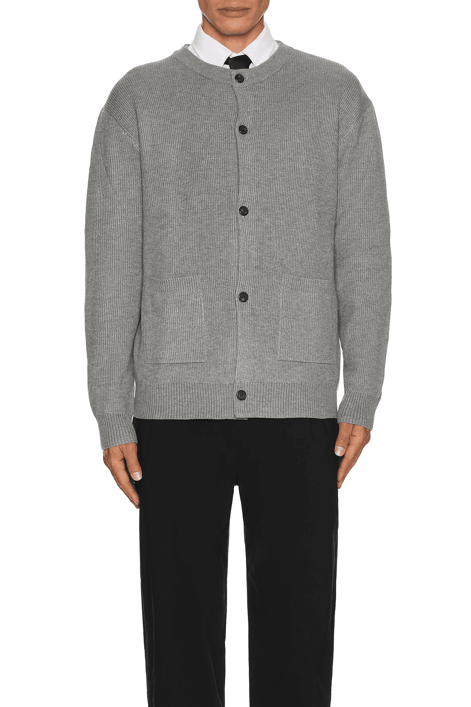 Wool Blend Round Neck Cardigan - Image 1