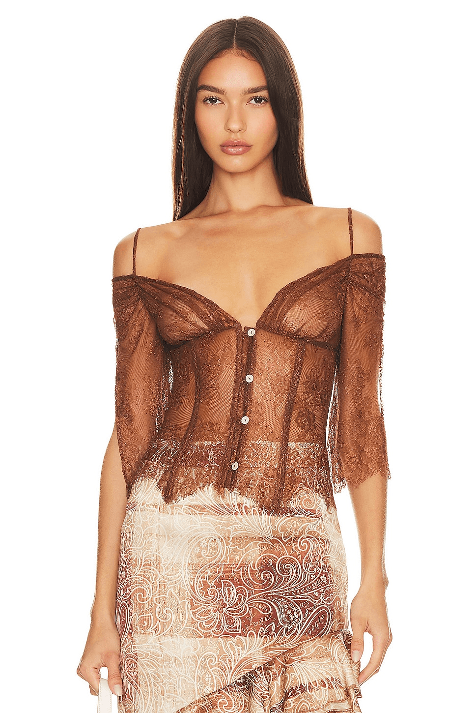 Lace Off Shoulder Top - Image 1