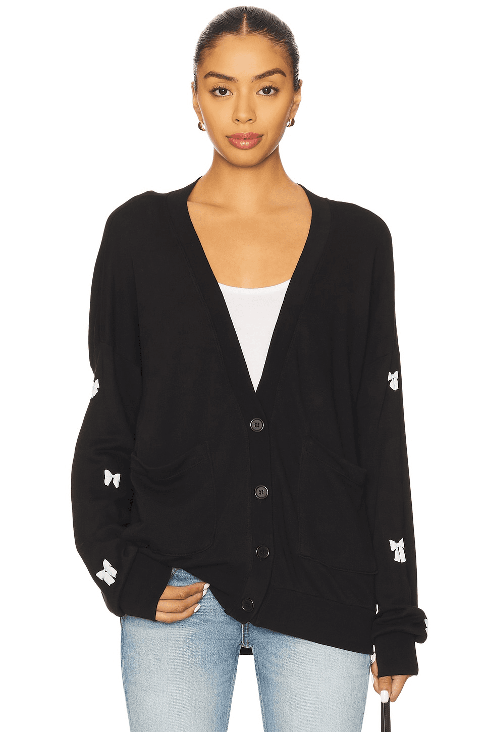 Puff Bow Cardigan - Image 1