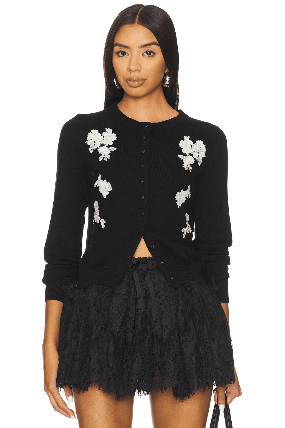 Floral Sequin Cardigan - Image 1