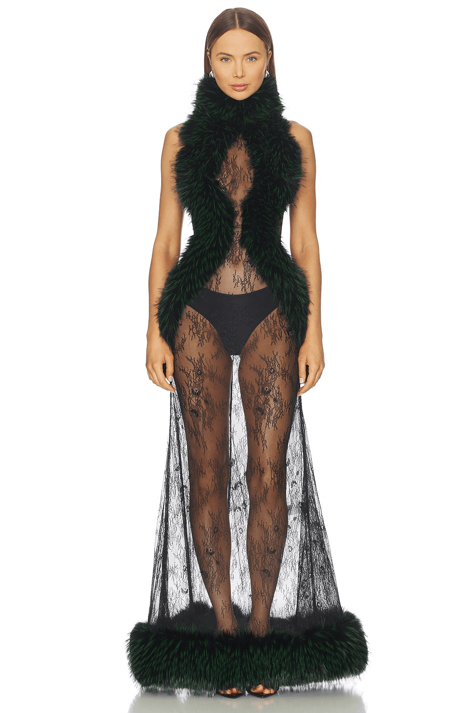 Valentina Lace Fur Gown - Image 1
