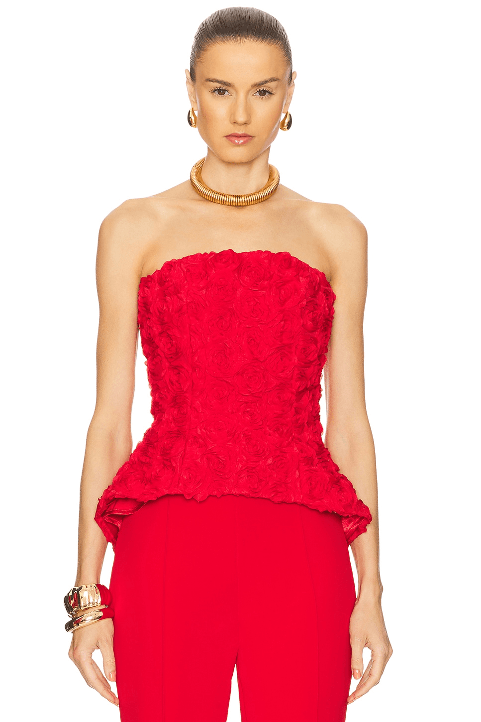 Peplum Flower Detail Top - Image 1