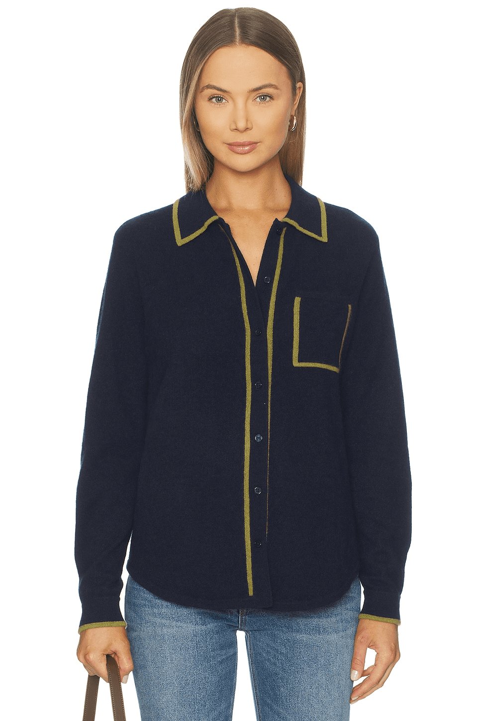 Cashmere Tipped Button Shirt - Image 1