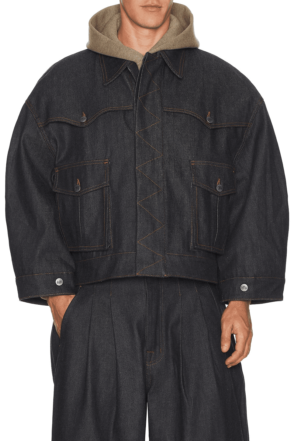 Reversible 7 Pocket Japanese Denim Jacket - Image 1