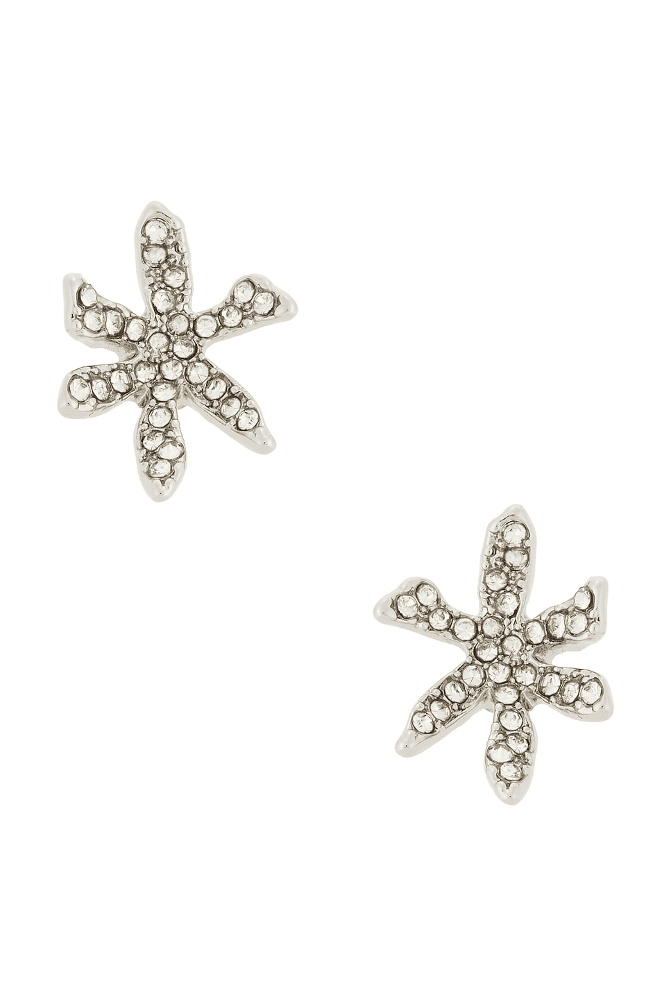 Pave Water Lily Stud Earrings - Image 1