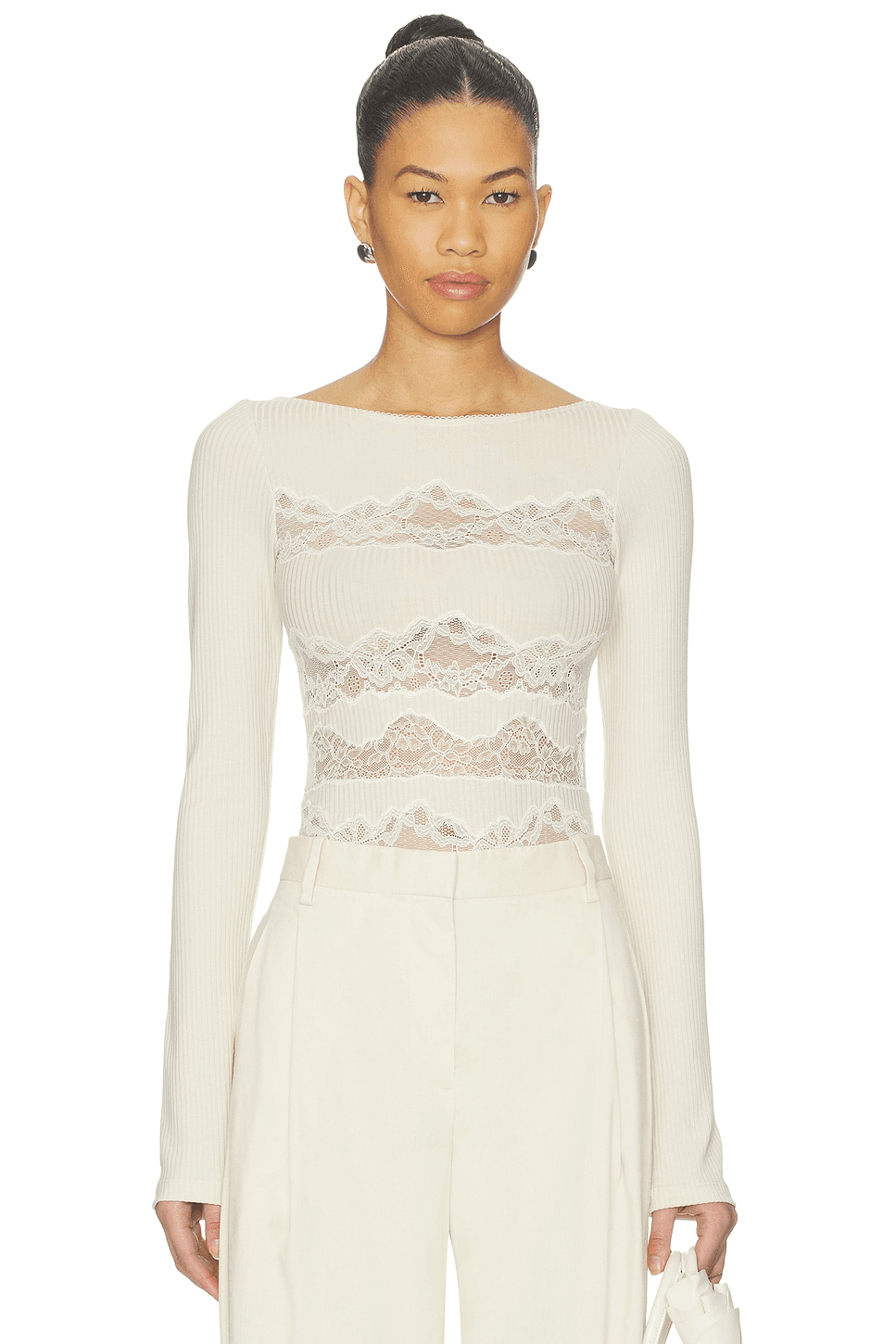 Lace Cut Out Bodysuit - Image 1