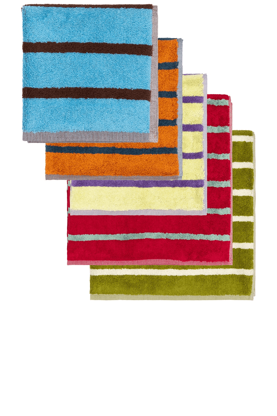 Set Of 5 Bird Stripe Towels - Image 1