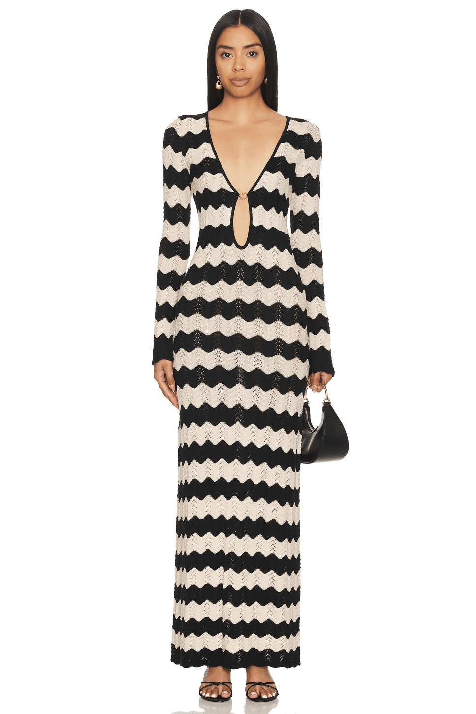 Ella Stripes Knitted Maxi Dress - Image 1