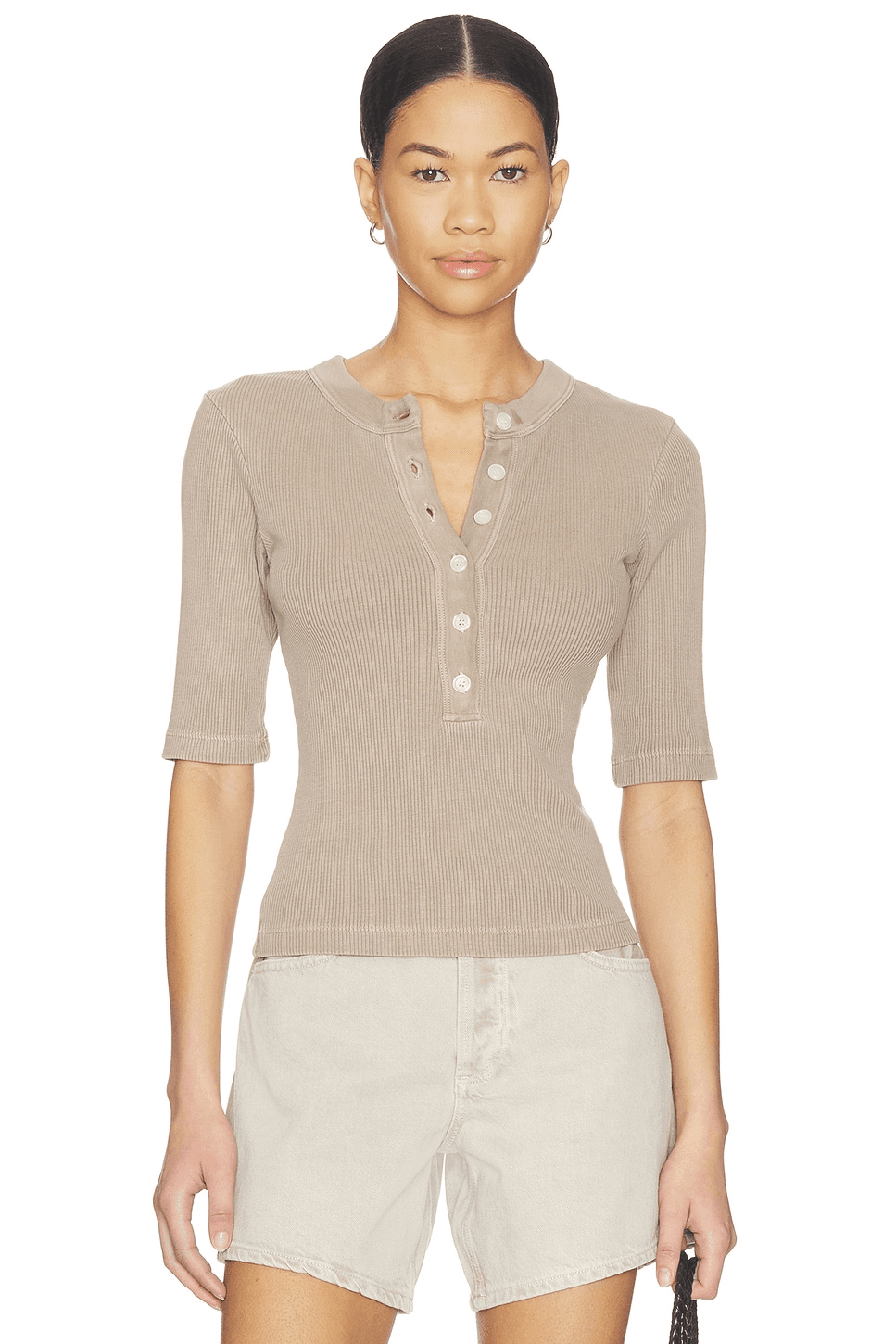 Nali Short Sleeve Henley Top - Image 1