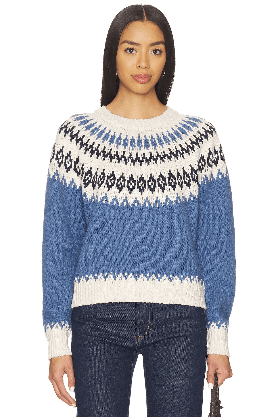 Chunky Fair Isle Crew Sweater - Image 1