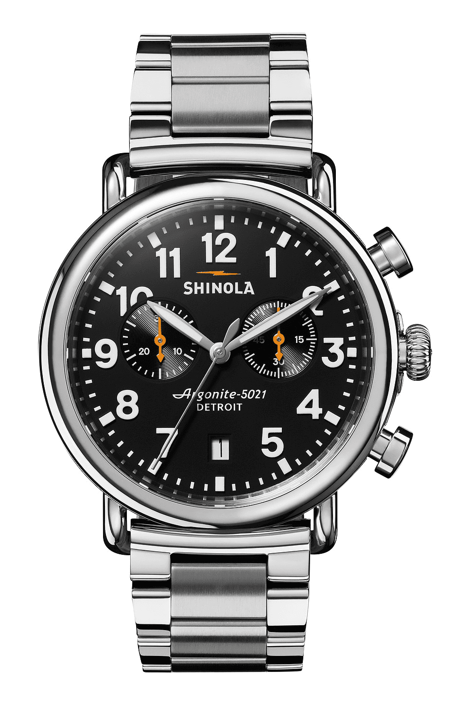 Runwell 2 Eye Chrono 41mm Watch Silver Bracelet - Image 1