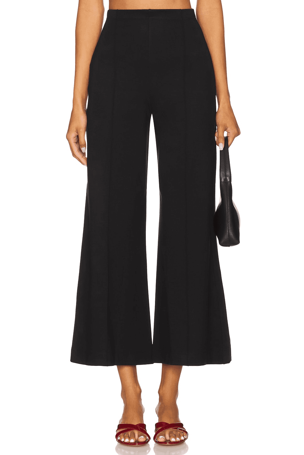 Ponte Knit Wide Cropped Leg Pant - Image 1