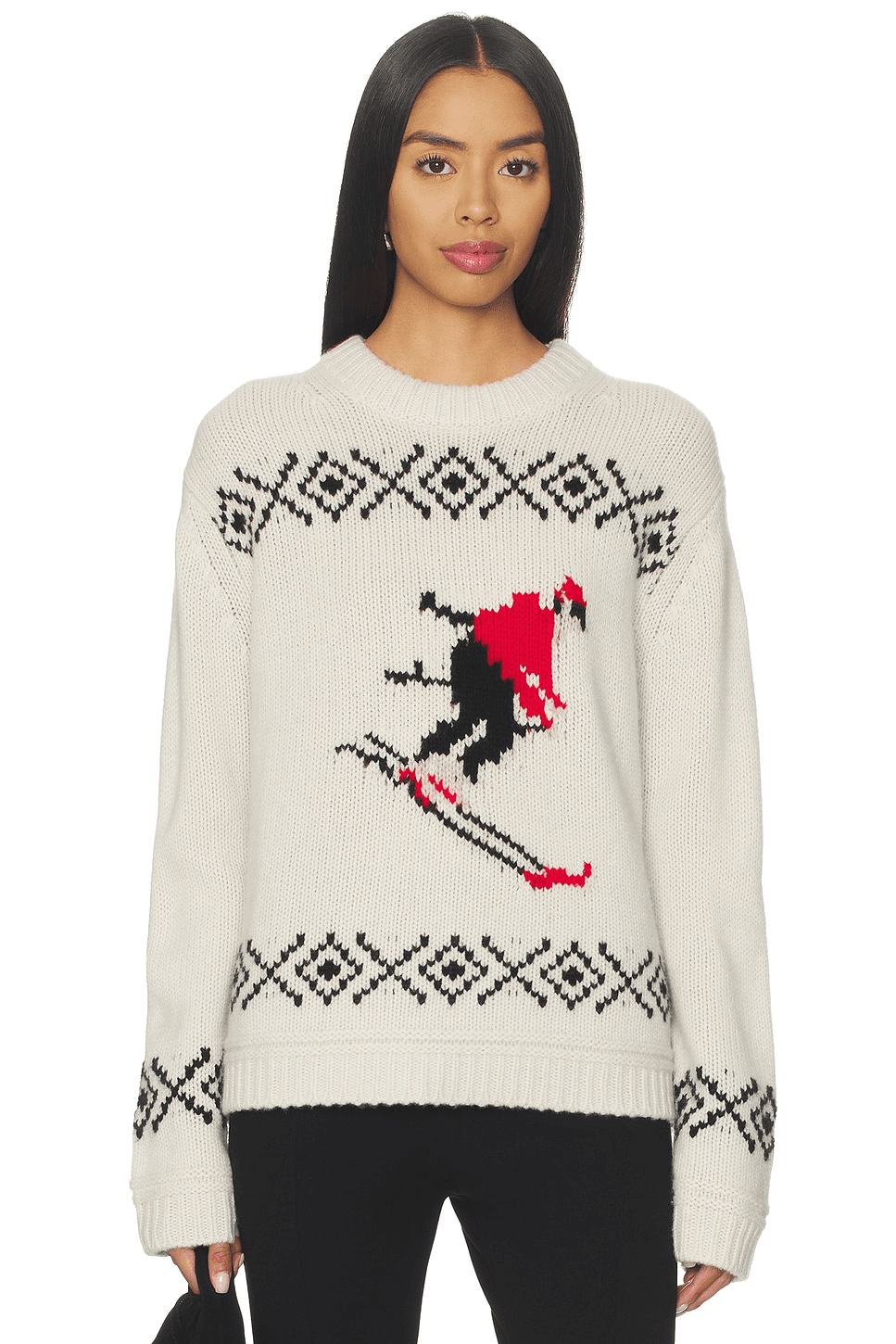 Cashmere Blend Ski Crewneck Sweater - Image 1