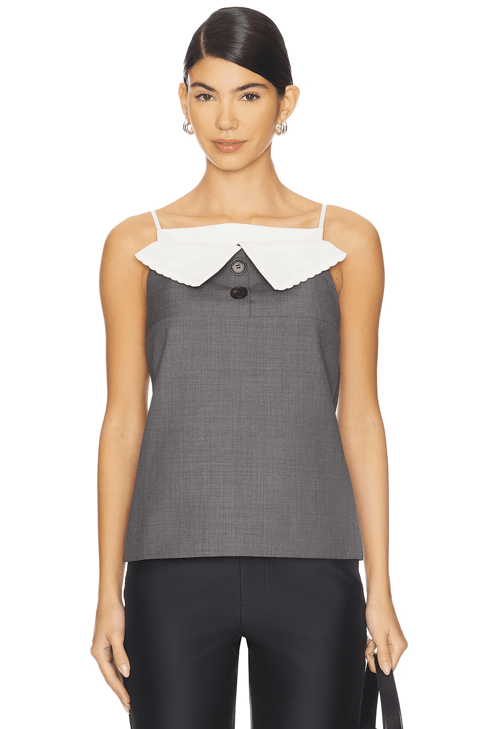 Fan-shaped Turn-down Collar Camisole Top - Image 1