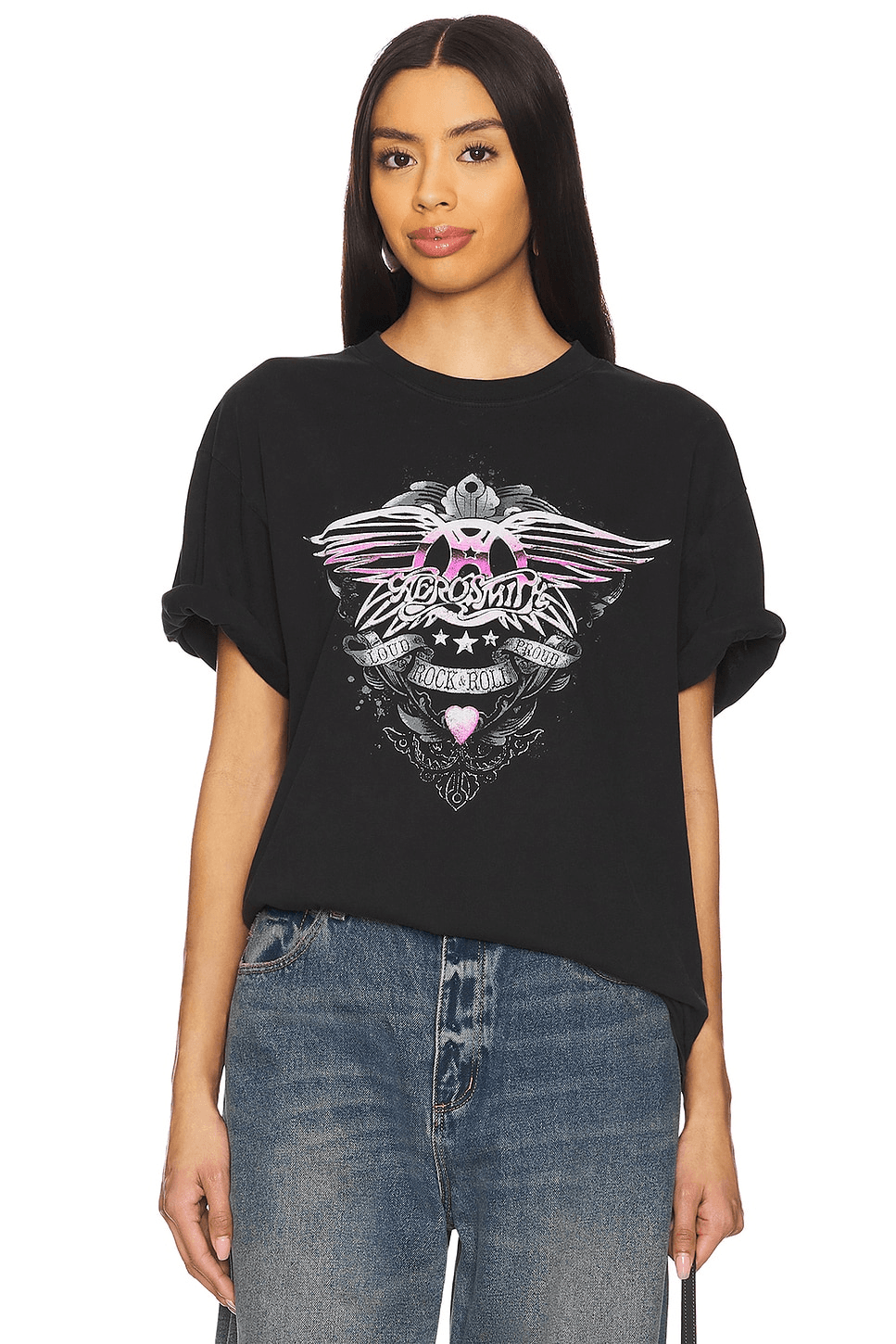 Aerosmith Pink Chrome Boxy Tee - Image 1