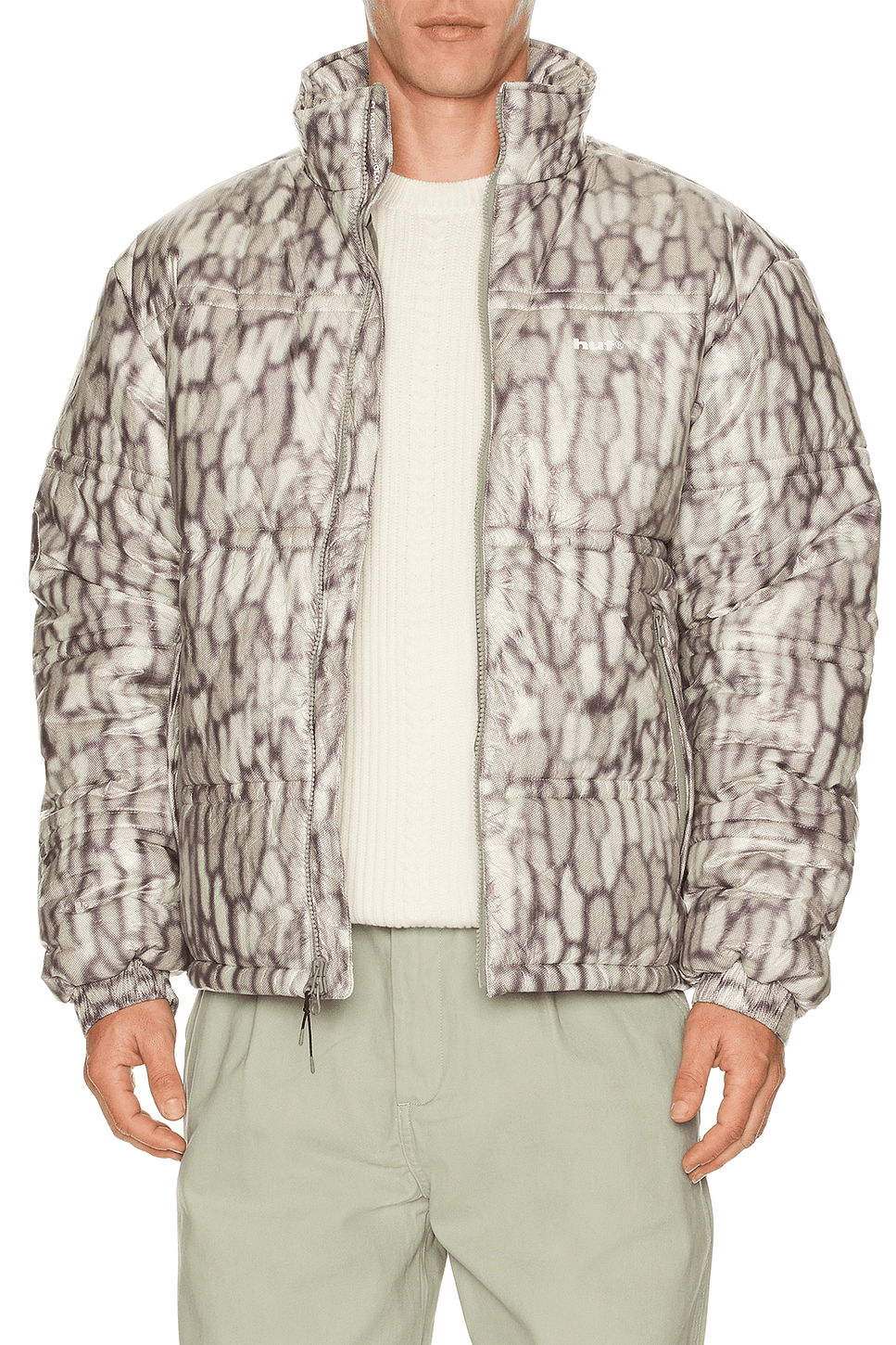 89 Warped Camo Tyvek Puffer Jacket - Image 1
