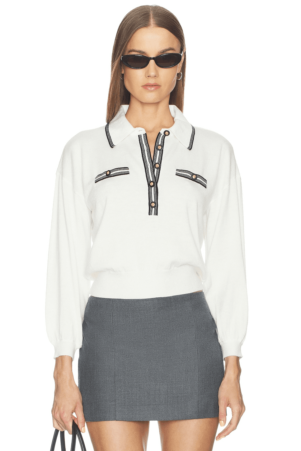 Malaki 3/4 Sleeve Collared Sweater - Image 1