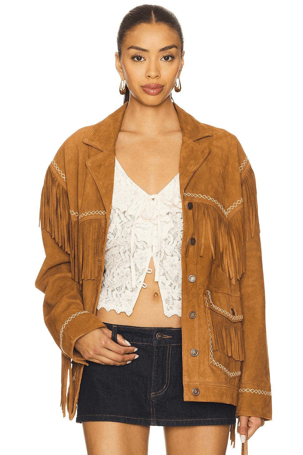 Fearless Heart Suede Fringe Jacket - Image 1