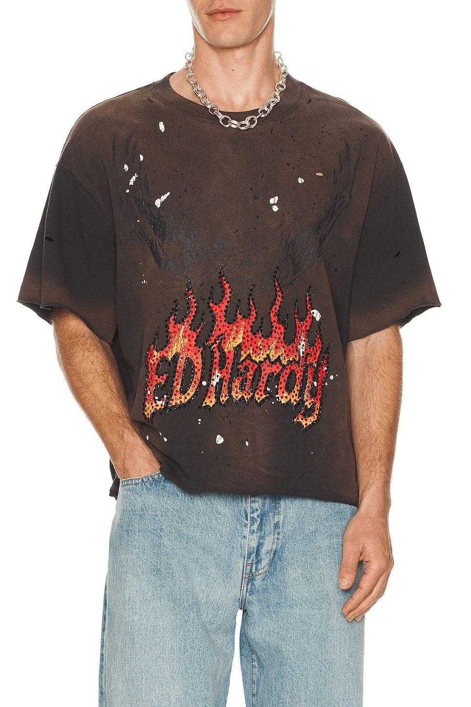 By Appointment Only Eagle Flame Cropped Boxy Tee - Image 1