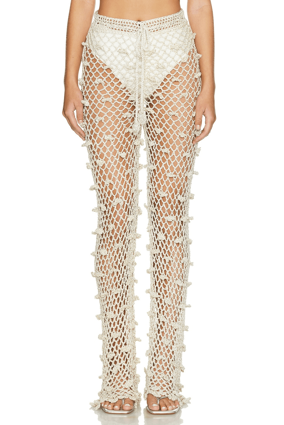 Silver Handmade Crochet Pants - Image 1