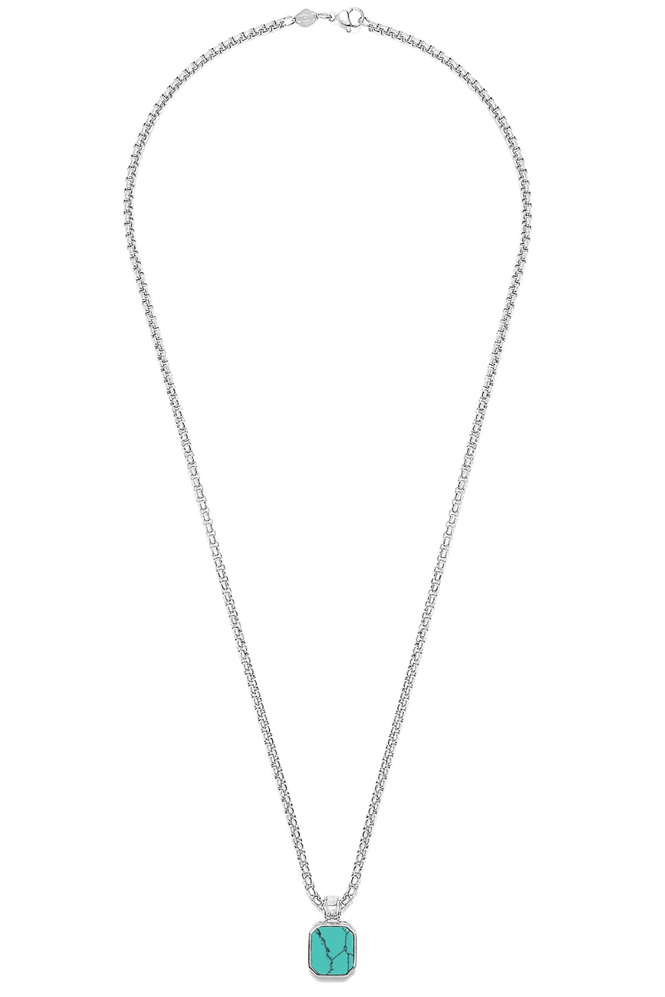Square Turquoise Pendant Necklace - Image 1
