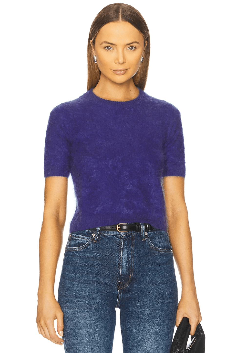 Cropped Short Sleeve Crew Top - Image 1