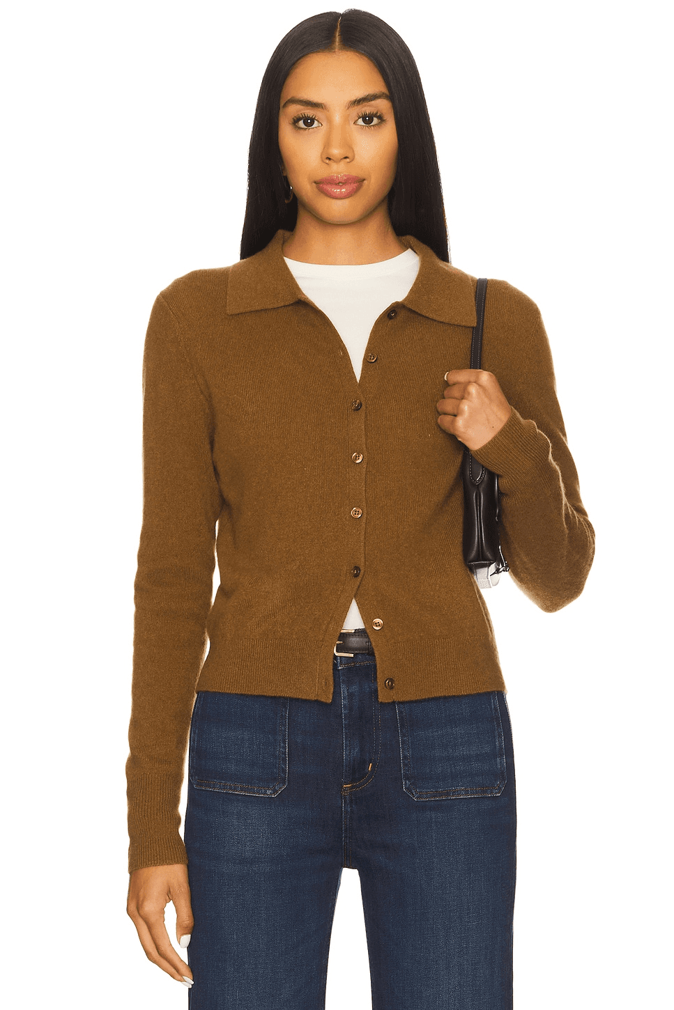 Cashmere Collared Cardigan - Image 1