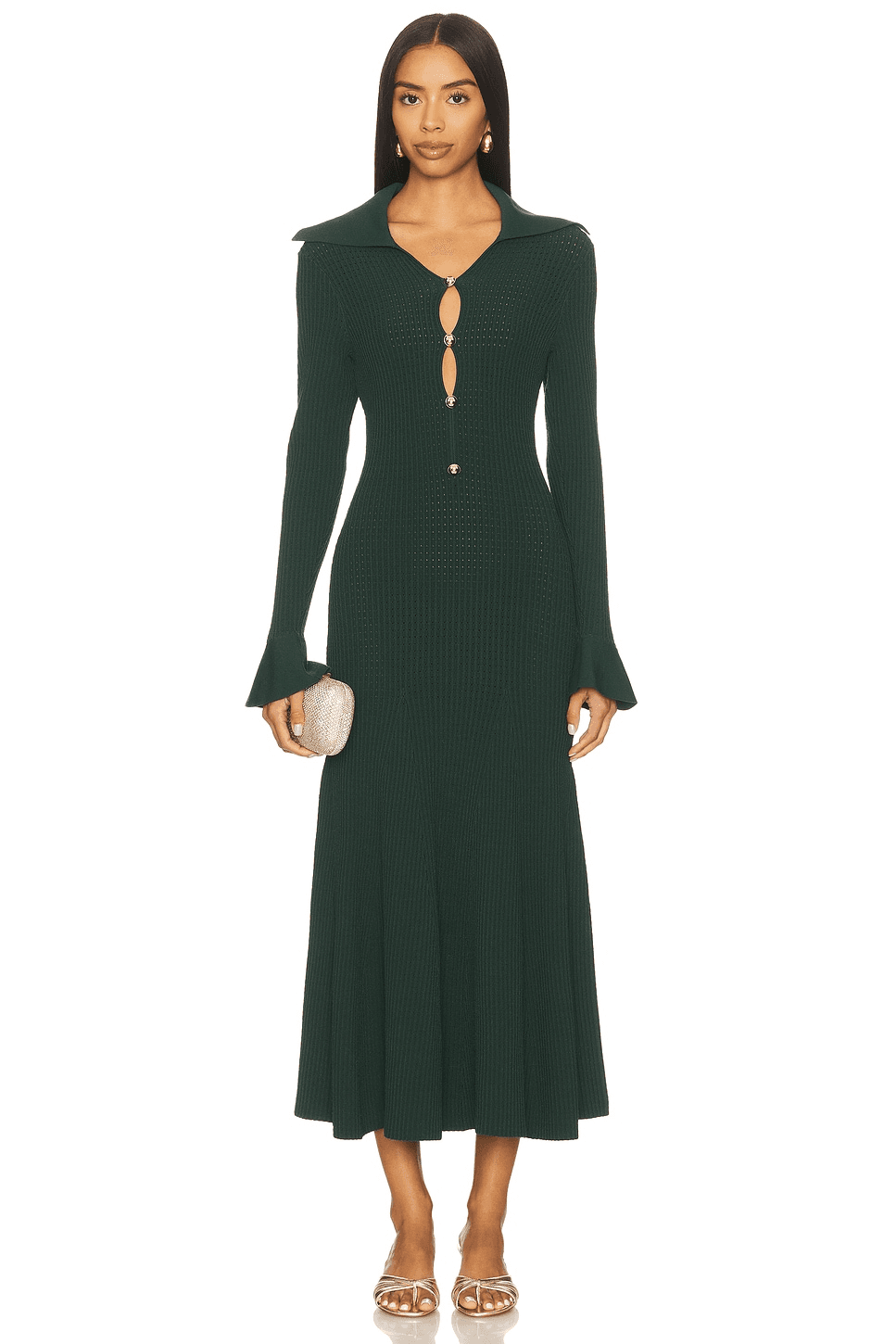 Keyhole Knit Midi Dress - Image 1