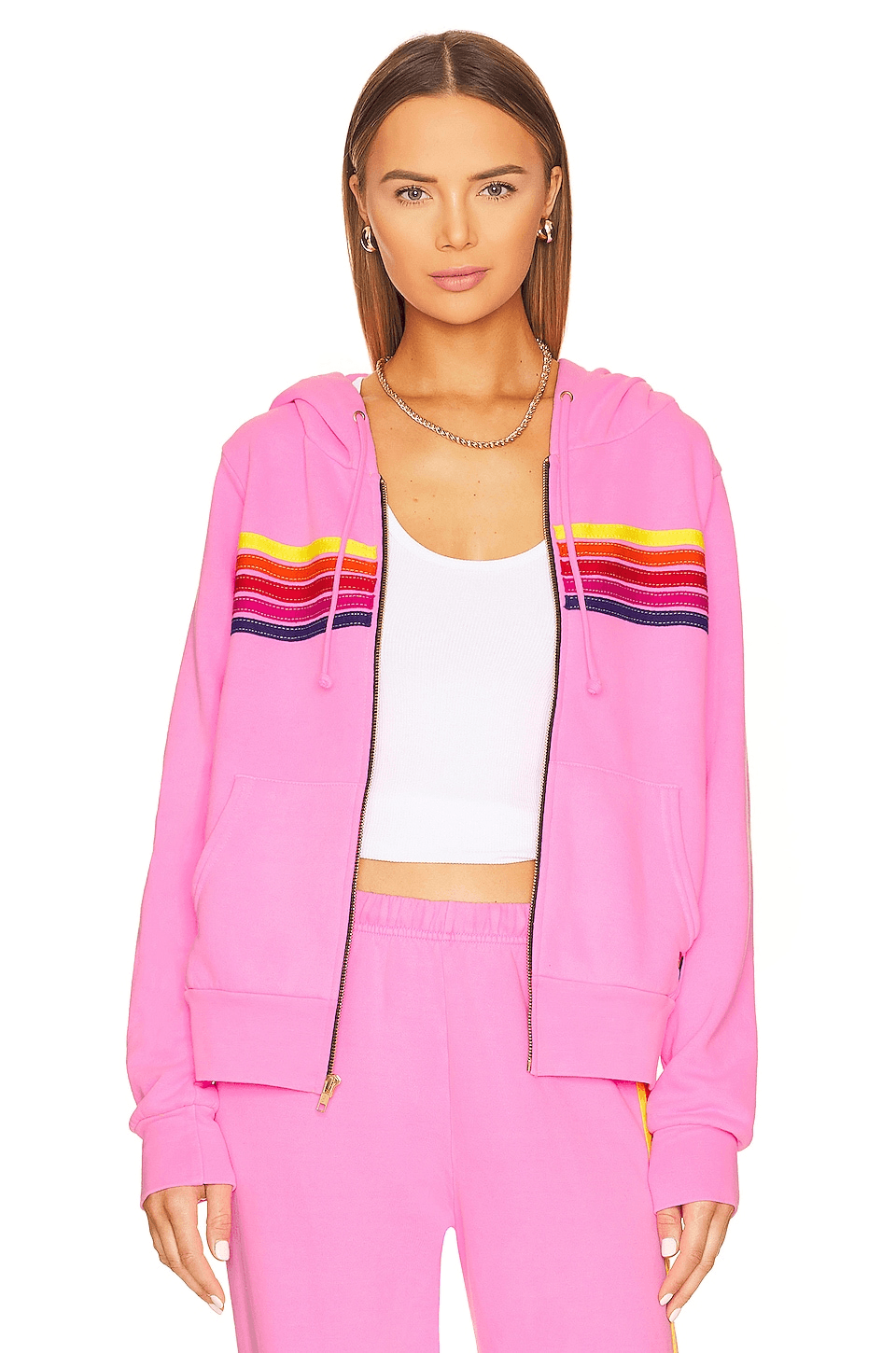 5 Stripe Zip Hoodie - Image 1