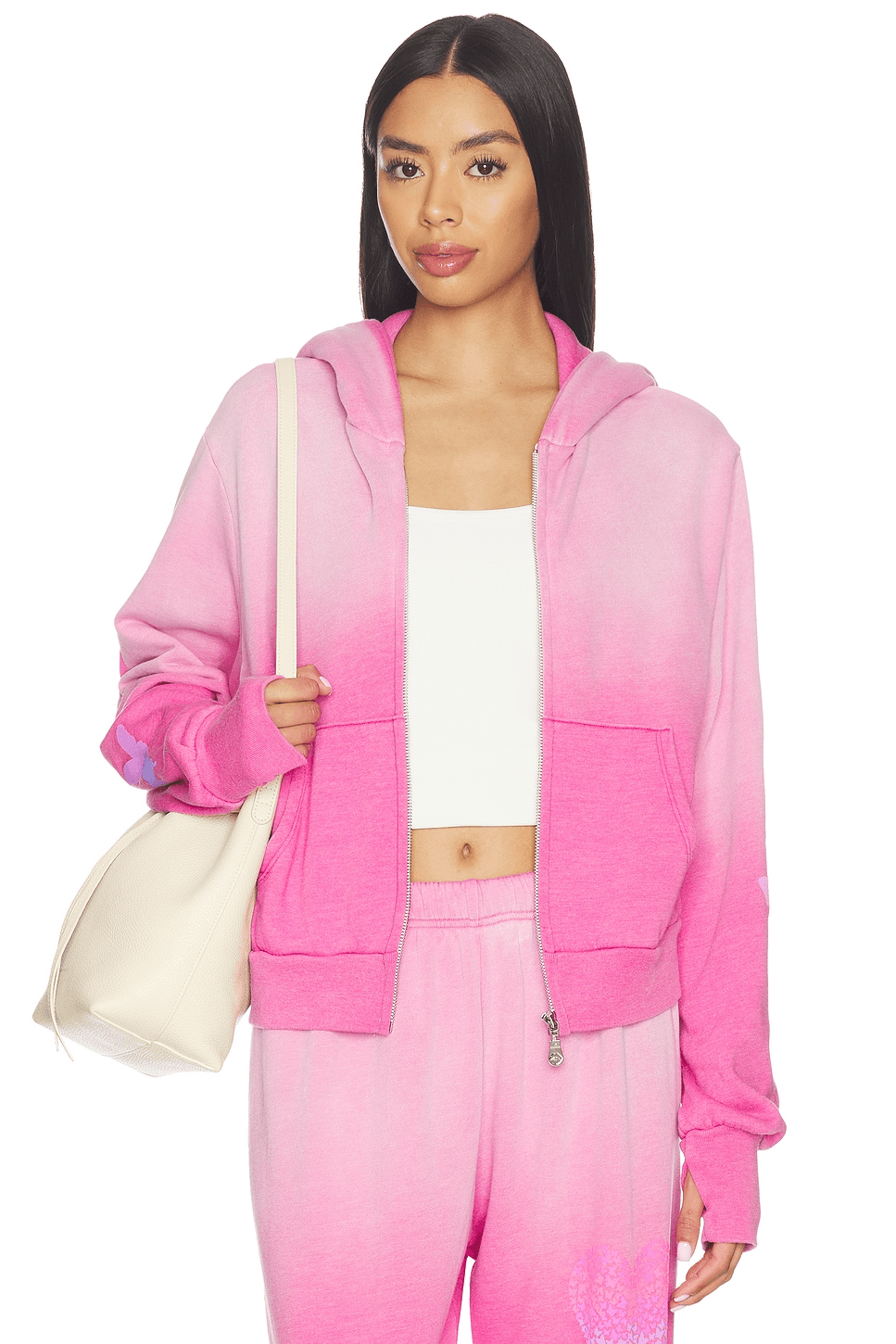 Butterfly Heart Crop Zip Hoodie - Image 1