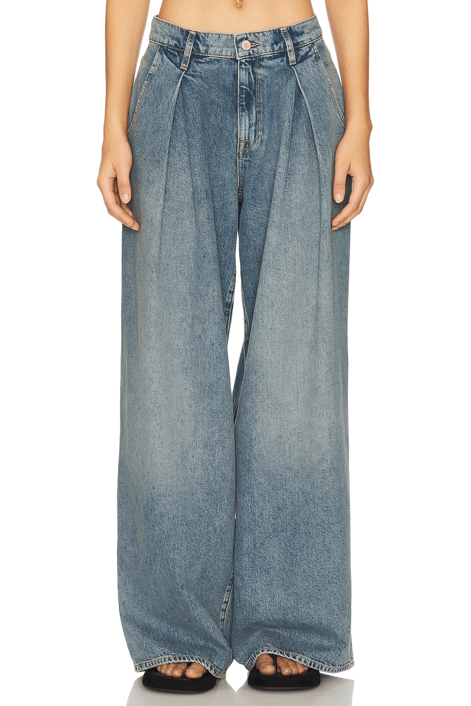 Linda Mid Rise Pleated Wide Leg - Image 1