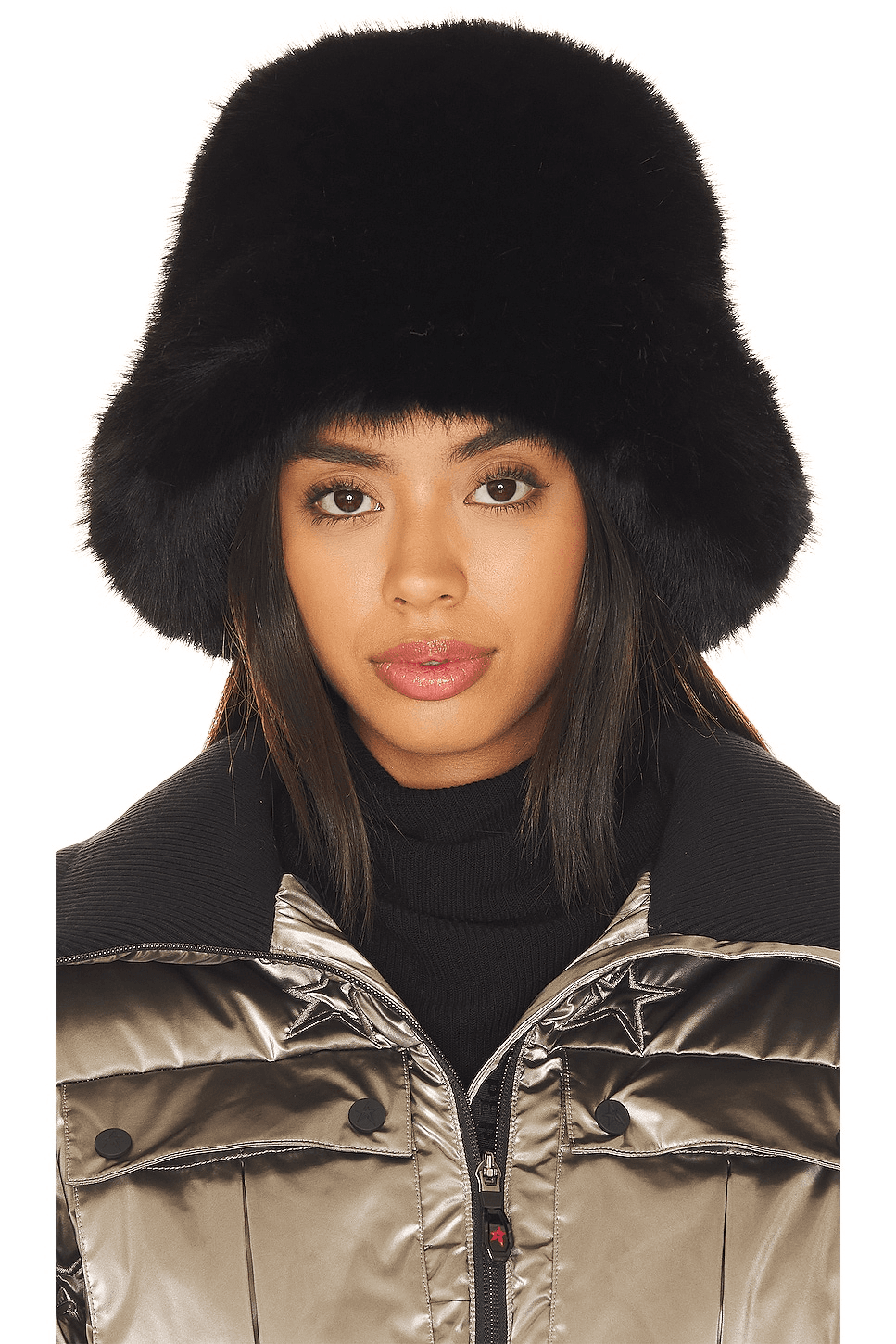 Oversized Faux Fur Bucket Hat - Image 1