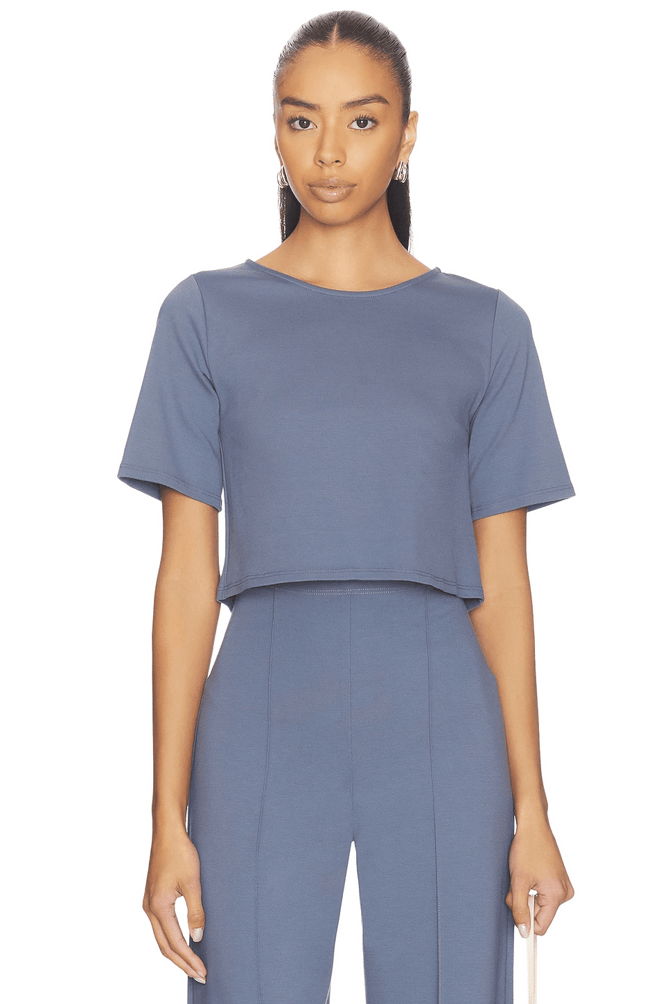 Ponte Knit Short Sleeve Top - Image 1