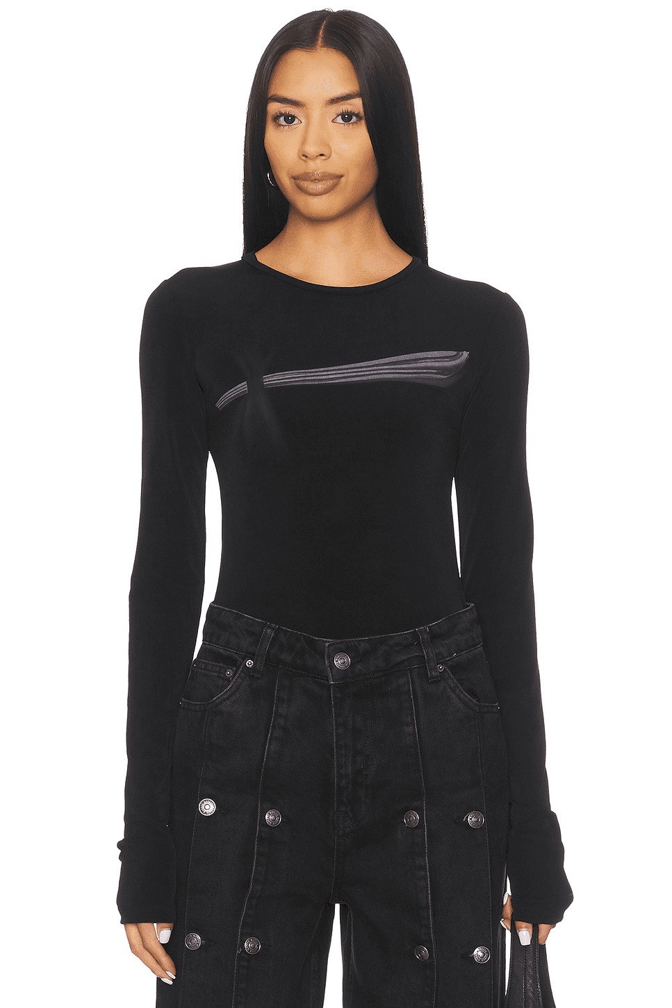 Illusion Print Long Sleeve Top - Image 1