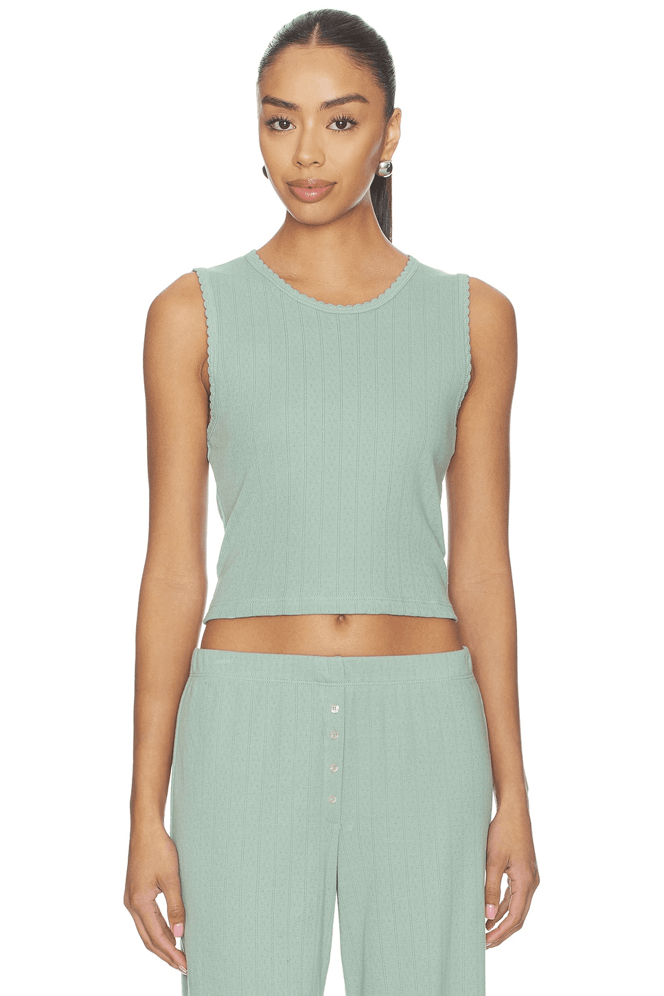 Pointelle Sleeveless Crew - Image 1