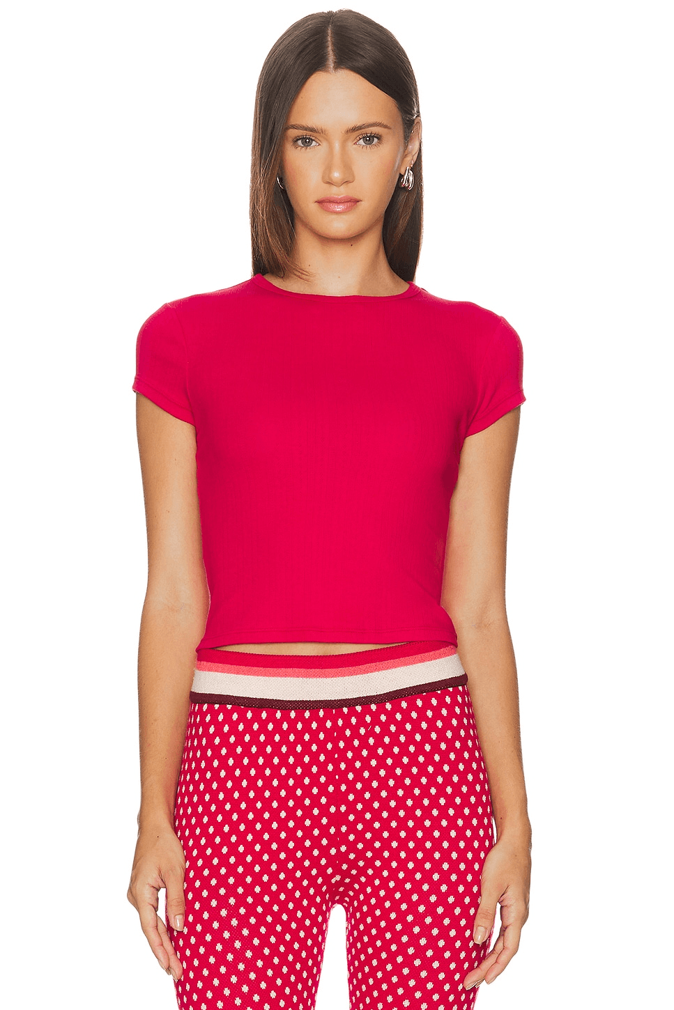 x Intimately Wait A Minute Baby Tee In Lipstick Red - Image 1