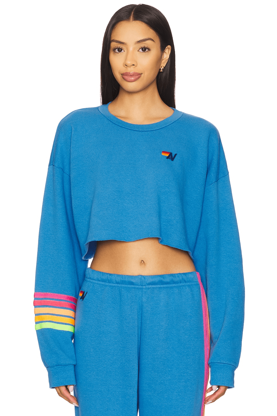 Rugby Stitch Relaxed Cropped Crew Sweatshirt - Image 1