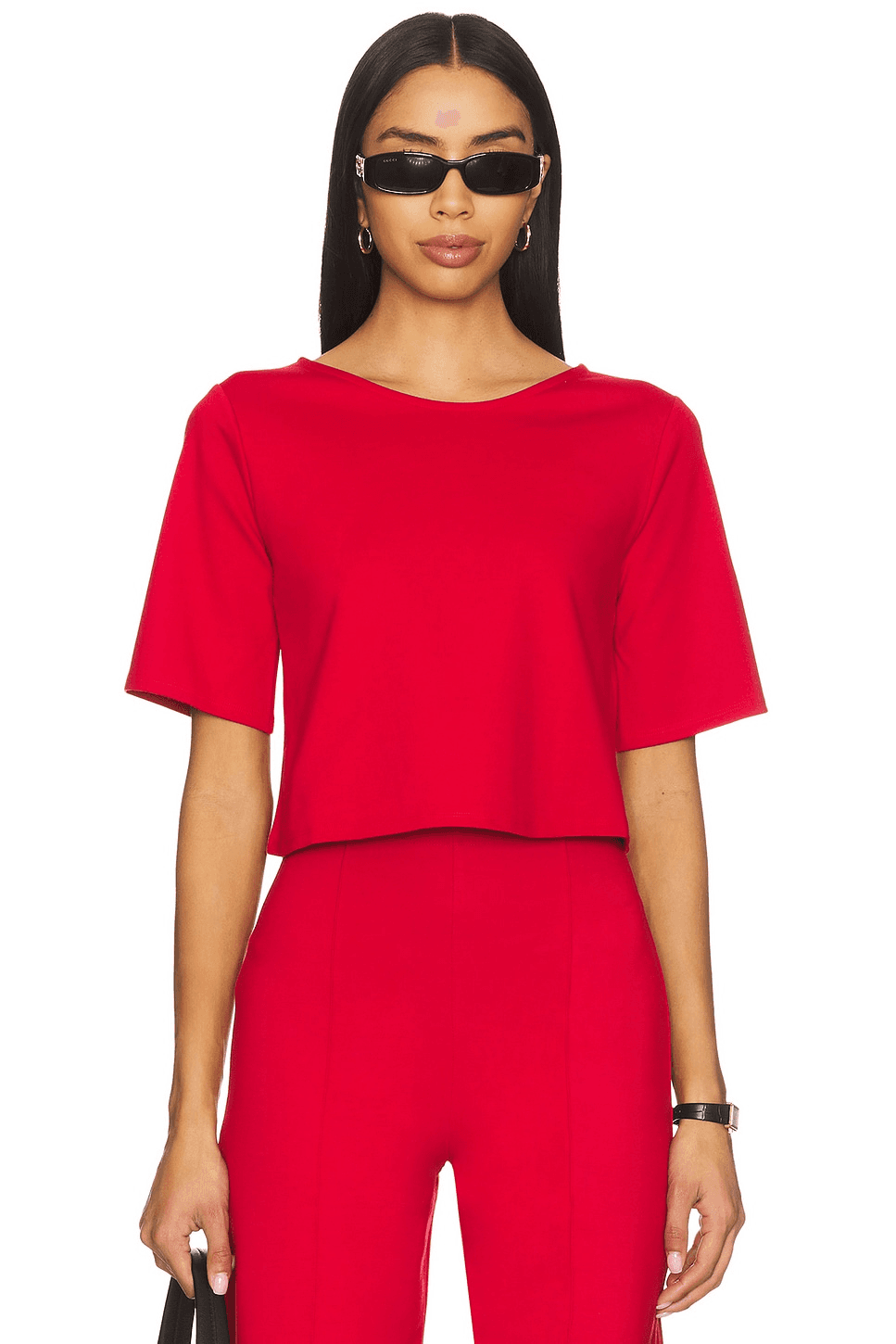 Ponte Knit Short Sleeve Top - Image 1