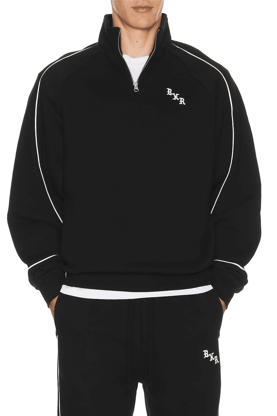Piped Quarter Zip Sweater - Image 1
