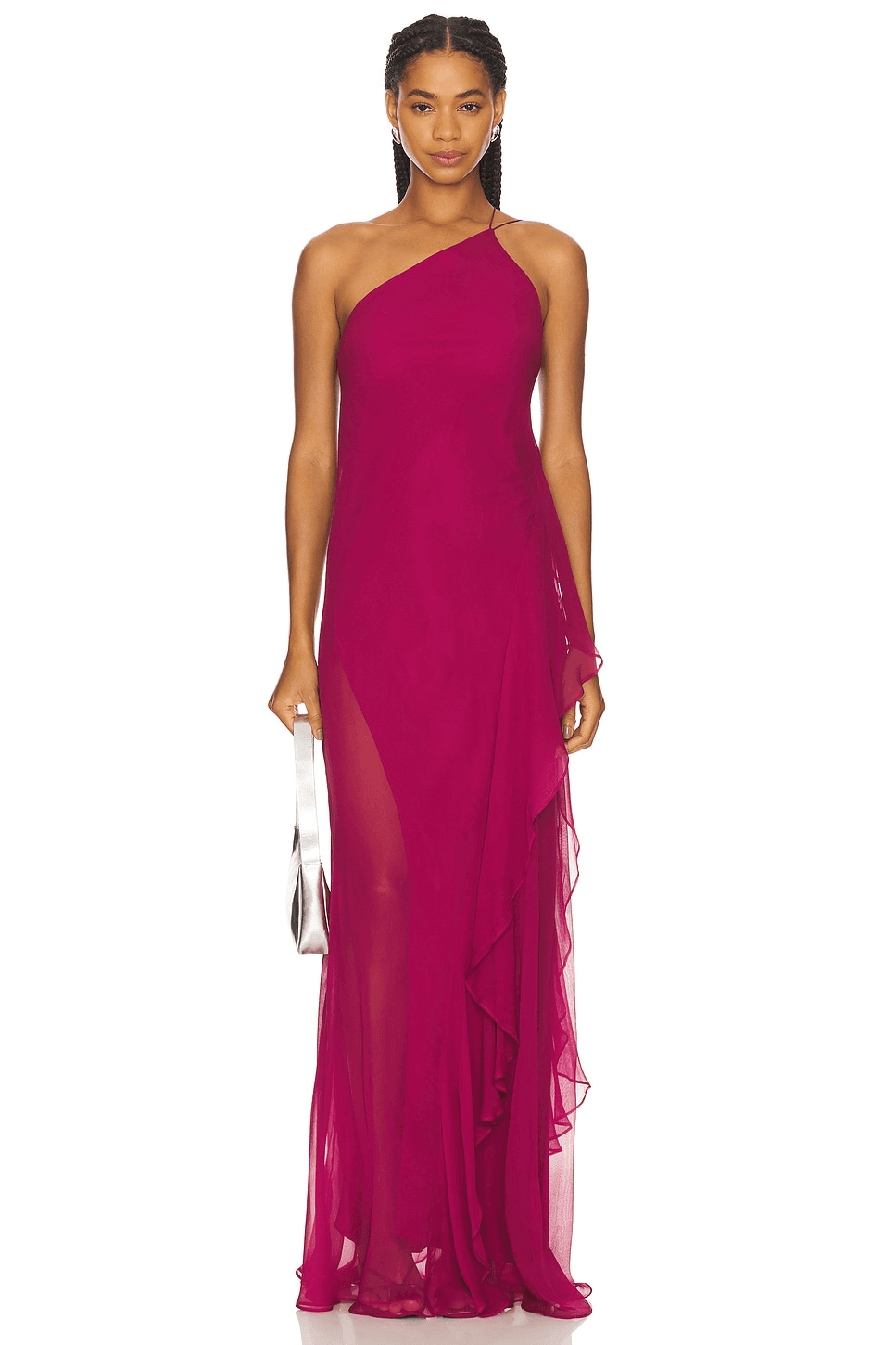 One Shoulder Ruffle Gown - Image 1