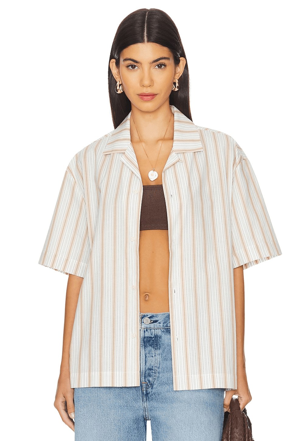 Textured Stripe Camp Shirt - Image 1