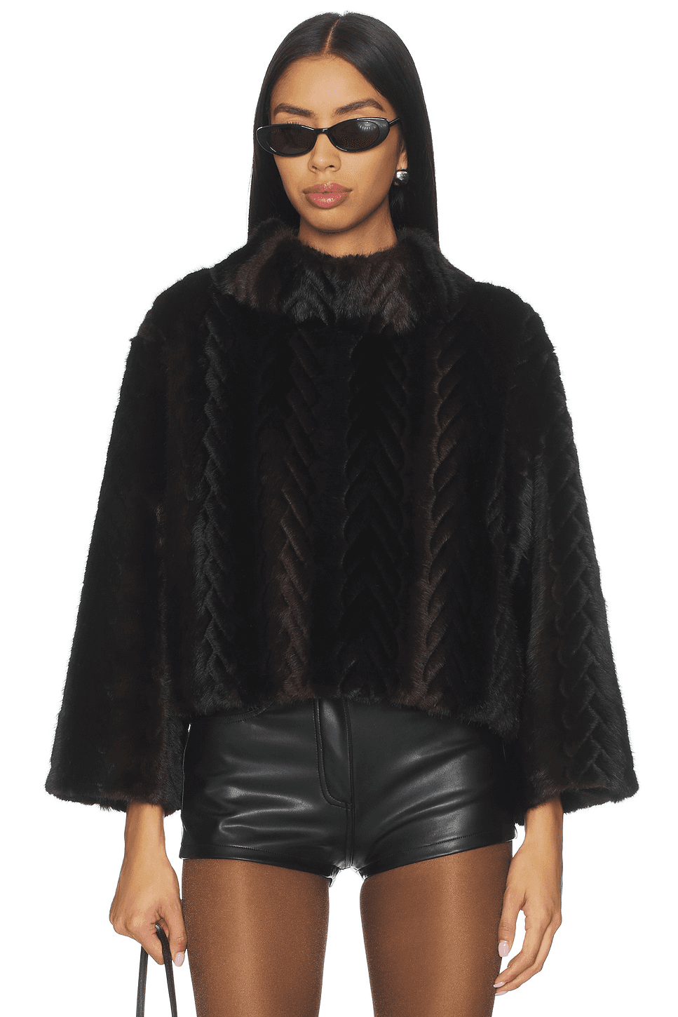 Faux Mink Pullover Sweatshirt - Image 1