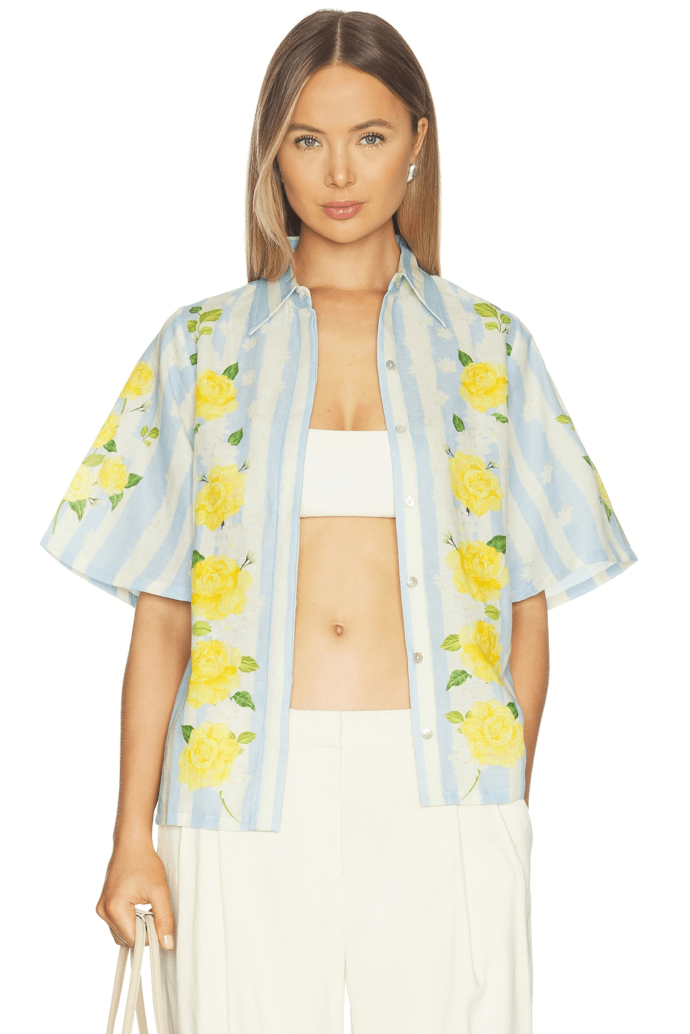 Blooming Roses And Stripes Shirt - Image 1