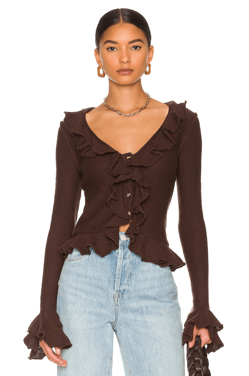 Ruffle Sweater Cardigan - Image 1