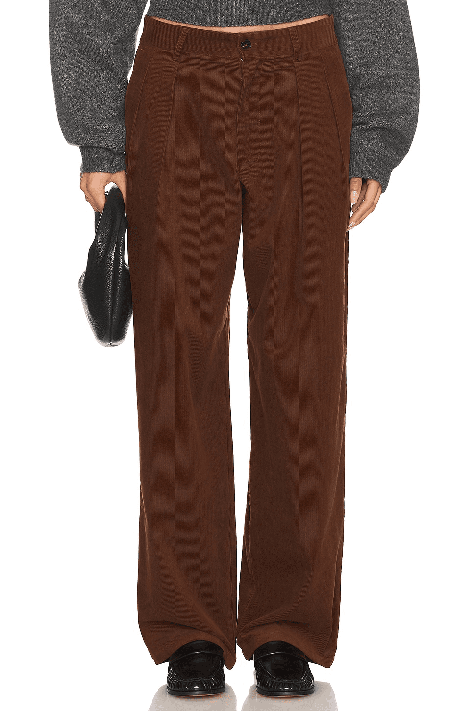 Wide Leg Pleated Corduroy Pant - Image 1